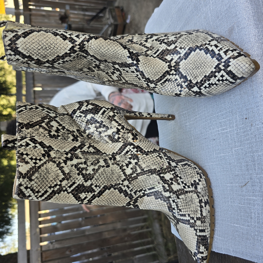 Snakeskin Stiletto Ankle Boots